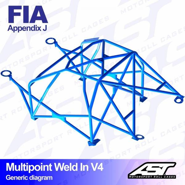Roll Cage CITROËN AX (Phase 1/2 ) 3-door Hatchback MULTIPOINT WELD IN V4