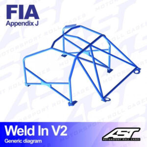 Roll Cage FORD Escort (Mk3/Mk4) 3-door Coupe WELD IN V2