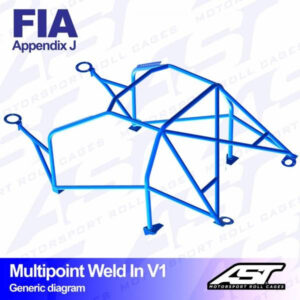 Roll Cage FORD Escort (Mk3/Mk4) 3-door Coupe MULTIPOINT WELD IN V1