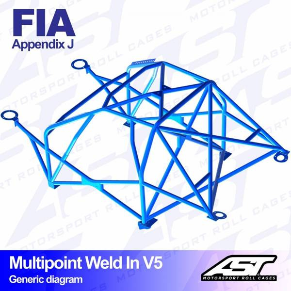 Roll Cage FORD Escort (Mk5) 3-door Coupe FWD MULTIPOINT WELD IN V5