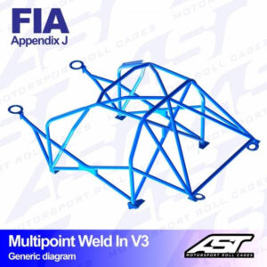 Roll Cage FORD Fiesta (Mk3) (GFJ) 3-door Hatchback MULTIPOINT WELD IN V3