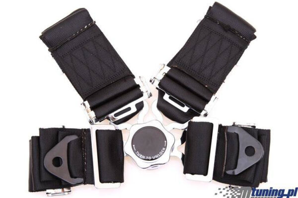 Racing seat belts 4p 3" Black - Runner