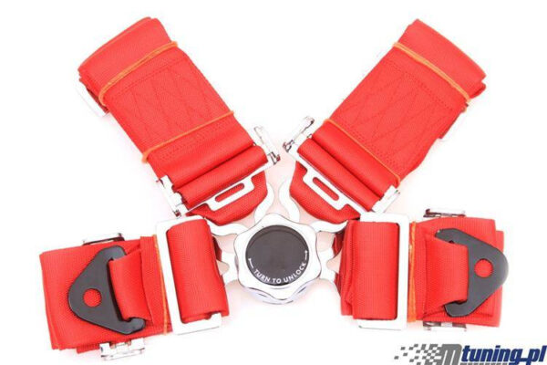 Racing seat belts 4p 3" Red - Runner
