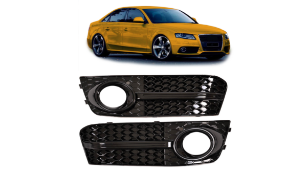Fog Light Covers Audi A4 B8 Gloss Black