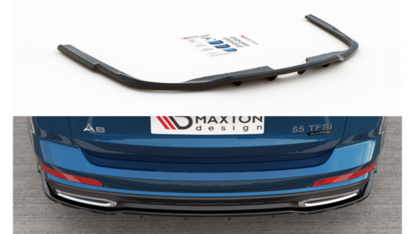 Splitter Audi A6 C8 S-Line Avant Rear Central with Diffuser Gloss Black