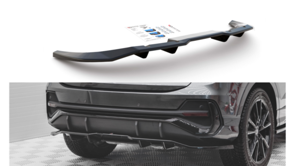 Splitter Audi Q3 F3 Sportback S-Line Rear Central with Diffuser Gloss Black