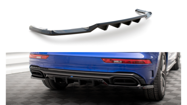 Splitter Audi Q5 FY Facelift S-Line Rear Central with Diffuser Gloss Black