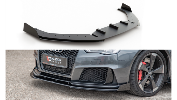 Splitter Audi RS3 8V Sportback Front Racing Durability + Flaps Black