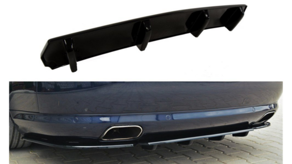 Splitter Audi S8 D3 Rear Central with vertical bars Gloss Black