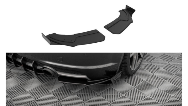 Splitter Audi TT 8S S-Line Rear Side Street Pro Black-Red + Gloss Flaps
