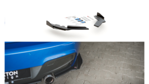 Splitter BMW 1 F20 M-Pack Rear Side Racing Durability Black + Gloss Flaps