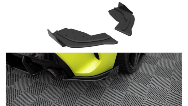 Splitter BMW 1 F40 M-Pack Rear Side Street Pro v.1 Black + Gloss Flaps