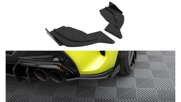 Splitter BMW 1 F40 M-Pack Rear Side Street Pro v.2 Black-Red + Gloss Flaps