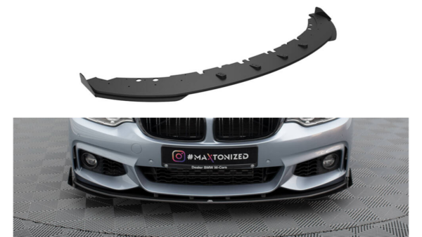 Splitter BMW 4 F32 F36 F33 M-Pack Front Pro + flaps Black