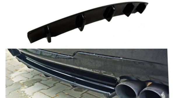 Splitter BMW 5 F11 M-Pack Rear Central 2 dual exhaust ends Gloss Black