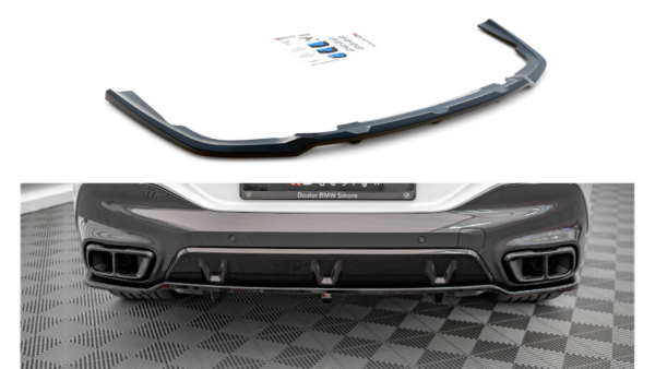 Splitter BMW X6 G06 M-Pack Rear Central with Diffuser v.1 Gloss Black