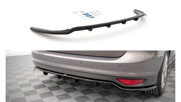 Splitter Ford C-Max II Rear Central with Diffuser Gloss Black