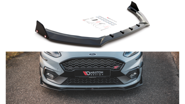 Splitter Ford Fiesta VIII ST Front v.4 + flaps Gloss Black