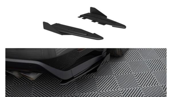 Splitter Ford Mustang VI GT Rear Side Street Pro Black-Red + Gloss Flaps