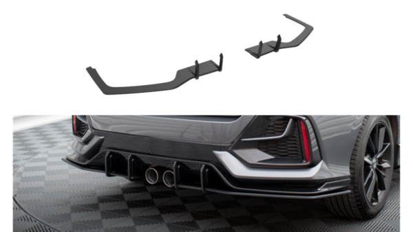 Splitter Honda Civic X Facelift Sport Rear Side Street Pro Black