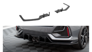 Splitter Honda Civic X Facelift Sport Rear Side Street Pro Black-Red