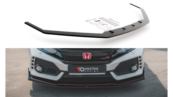 Splitter Honda Civic X Type-R Front Racing Durability v.2 Black-Red
