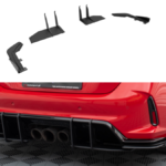 Splitter Honda Civic XI Type-R tagumine külje Street Pro must-punane + läikivad Tiivad