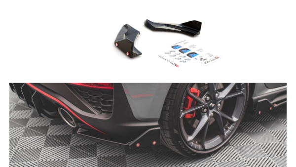 Splitter Hyundai I30 III Facelift N Rear Side v.1 + Flaps Gloss Black