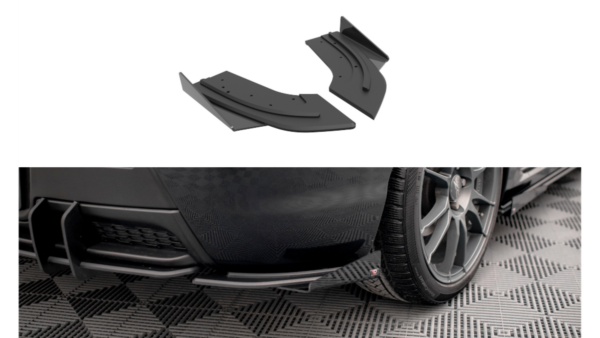 Splitter Mazda 3 I MPS Rear Side Street Pro Black-Red + Gloss Flaps