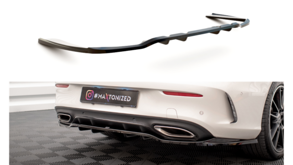 Splitter Mercedes-Benz C C205 Facelift Rear Central with Diffuser Gloss Black