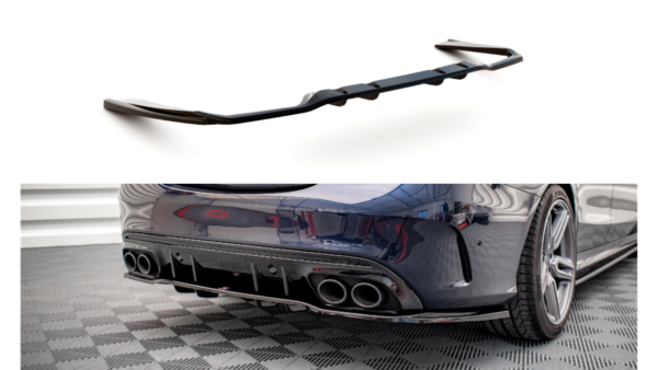 Splitter Mercedes-Benz C W205 C43 Facelift Rear Central with Diffuser Gloss Black