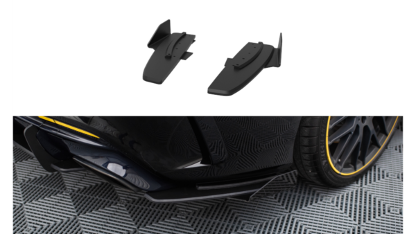 Splitter Mercedes-Benz CLA 45 C117 Facelift Rear Side Street Pro Black-Red + Gloss Flaps