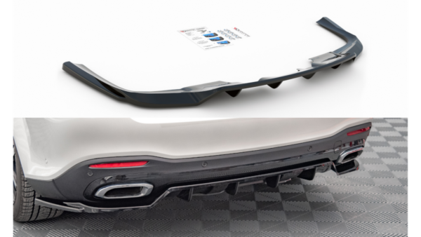 Splitter Mercedes-Benz GLS X167 Rear Central with Diffuser Gloss Black