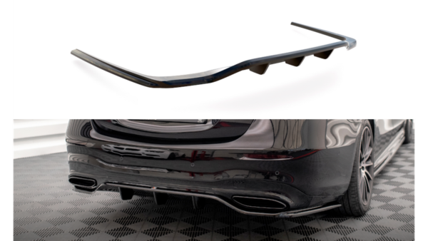 Splitter Mercedes-Benz S W223 Rear Central with Diffuser Gloss Black