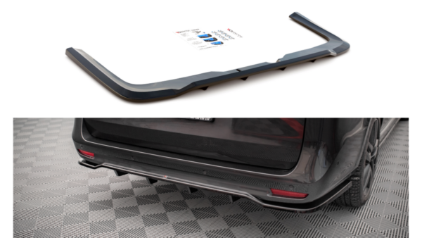 Splitter Mercedes-Benz V W447 Facelift Rear Central with Diffuser Gloss Black