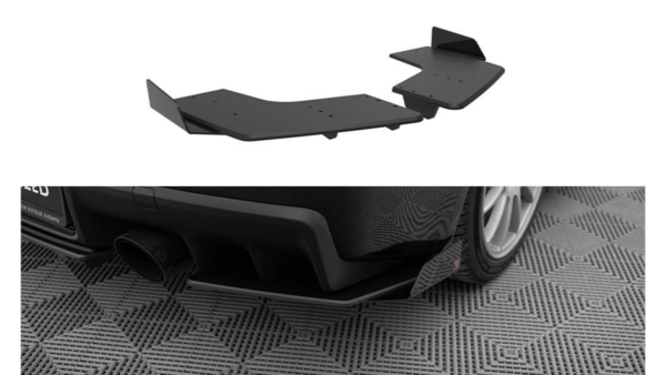 Splitter Mitsubishi Lancer EVO X Rear Side Street Pro Black-Red + Gloss Flaps