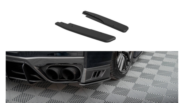Splitter Nissan GTR R35 Facelift Rear Side Street Pro Black-Red