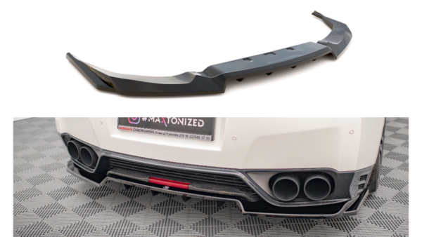 Splitter Nissan GTR R35 Facelift Rear Central with Diffuser Gloss Black