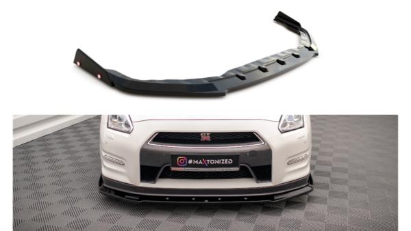 Splitter Nissan GTR R35 Facelift Front + Flaps Gloss Black