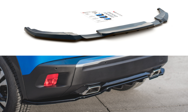 Splitter Peugeot 2008 II - Rear Central with Diffuser Gloss Black