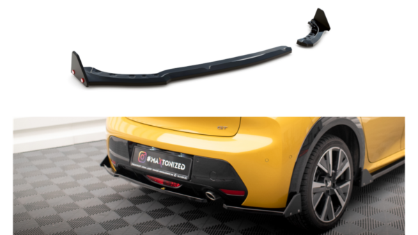 Splitter Peugeot 208 GT II Rear Side v.1 + Flaps Gloss Black