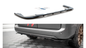 Splitter Peugeot Partner Long III Rear Central with Diffuser Gloss Black
