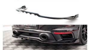 Splitter Porsche 911 Turbo S 992 Rear Central with Diffuser Gloss Black