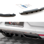 Splitter Renault Clio V Rear Central with Diffuser Gloss Black