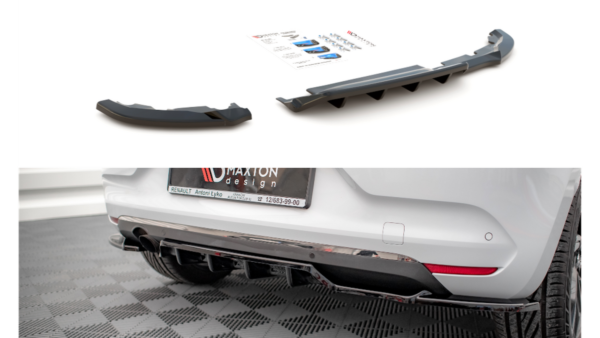 Splitter Renault Clio V Rear Central with Diffuser Gloss Black