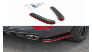 Splitter Seat Leon Cupra III Facelift Sportstourer + Red Rear Side v.4 Gloss Black
