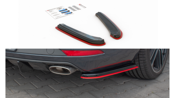 Splitter Seat Leon Cupra III Facelift Sportstourer + Red Rear Side v.4 Gloss Black