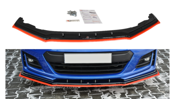 Splitter Subaru BRZ Facelift Front v.4 Gloss Black + Red