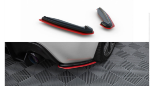 Splitter Subaru BRZ Rear Side v.2 Gloss Black + Red