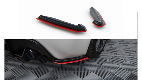 Splitter Subaru BRZ Rear Side v.2 Gloss Black + Red